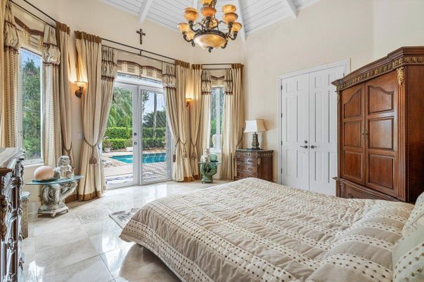 Bedroom, Chandelier, Interior