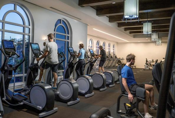 Fitness Equipment, Gym, Interior, Wooden Beams