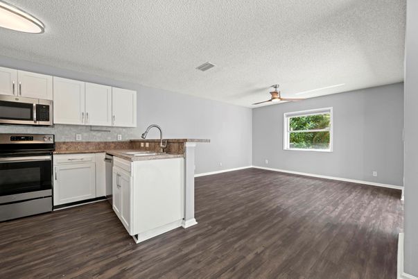 Interior, Kitchen, Wood Texture Flooring
