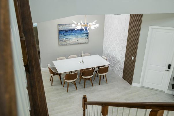Dining room, Interior, Wood Texture Flooring