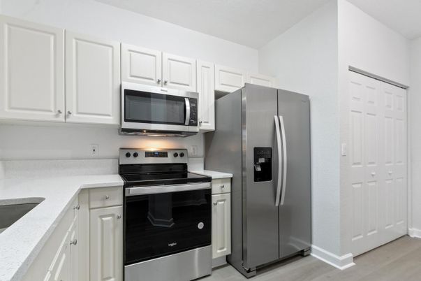 Interior, Kitchen, Stainless Steel Appliances, Wood Texture Flooring