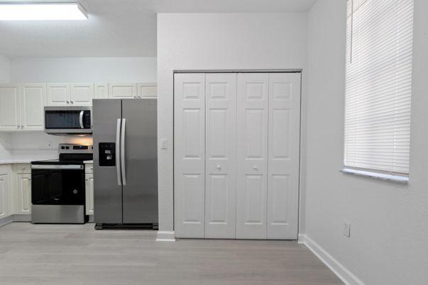 Interior, Kitchen, Stainless Steel Appliances, Wood Texture Flooring