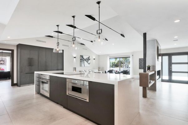 Interior, Kitchen, Pendant Lights, Recessed Lighting, Stainless Steel Appliances