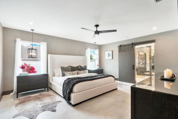 Bedroom, Interior, Pendant Lights, Recessed Lighting