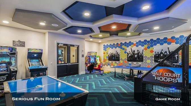 Game Room, Interior, Recessed Lighting