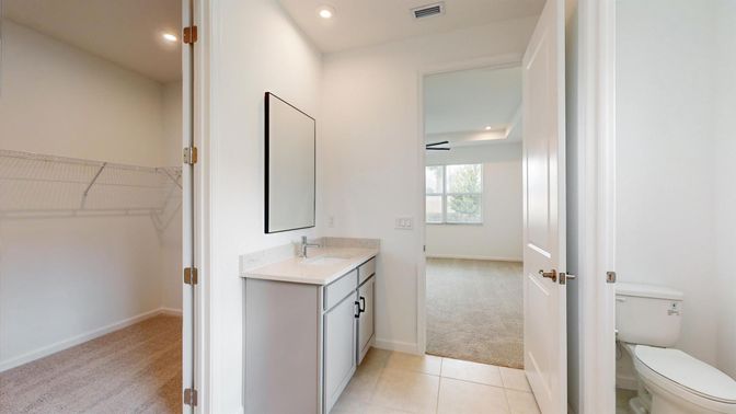 Bathroom, Glass Shower, Interior, Recessed Lighting, Walk-in Closets