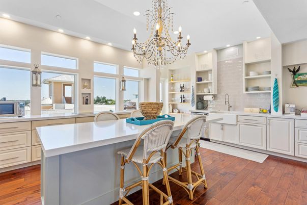Chandelier, Interior, Kitchen, Recessed Lighting, Wood Texture Flooring