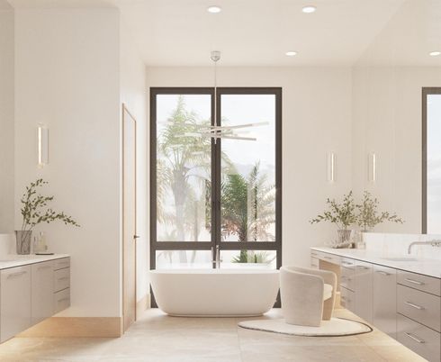 Bathroom, Free Standing Baths, Interior, Recessed Lighting