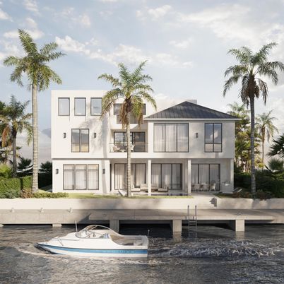 Exterior, Facade, Lake, Modern