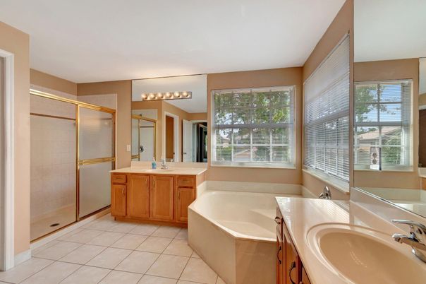 Bathroom, Dual Sink Vanities, Glass Shower, Interior