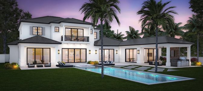 Backyard, Exterior, Facade, Pool, French Provincial