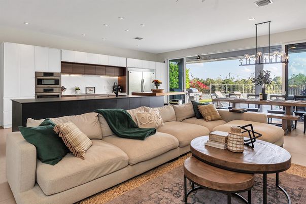 Dining room, Interior, Kitchen, Living room, Pendant Lights, Recessed Lighting, Stainless Steel Appliances