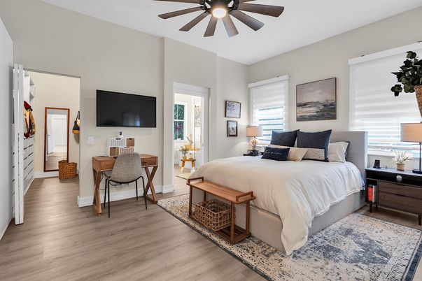 Bedroom, Interior, Wood Texture Flooring