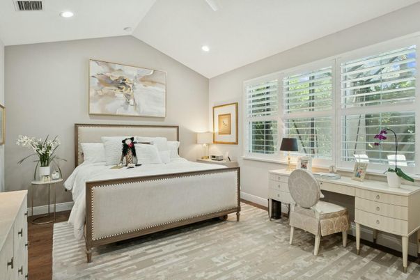 Bedroom, Home Office, Interior, Recessed Lighting, Wood Texture Flooring