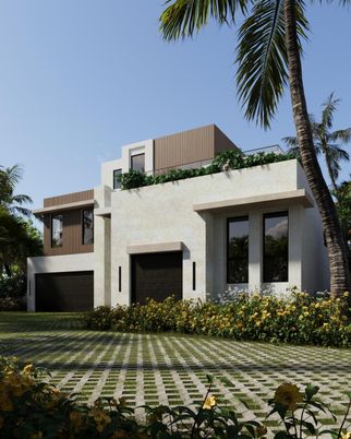 Attached, Backyard, Exterior, Facade, Modern