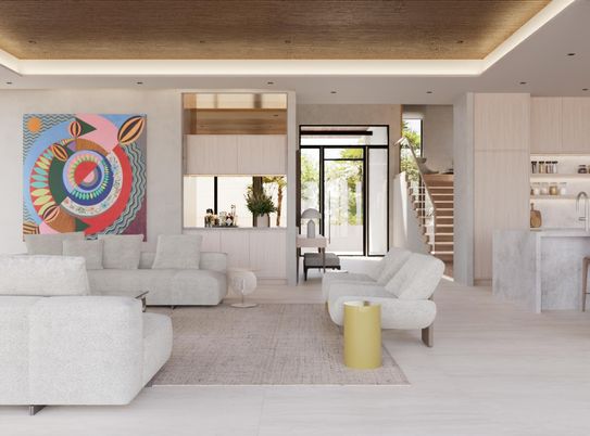 Interior, Living room, Recessed Lighting, Wooden Ceilings