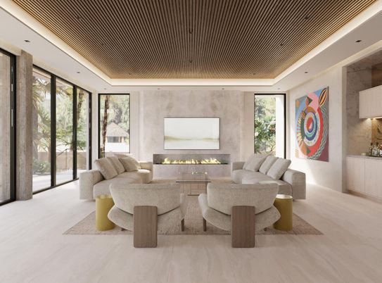 Fireplace, Interior, Living room, Recessed Lighting
