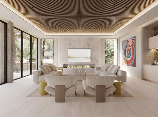 Fireplace, Interior, Living room, Recessed Lighting
