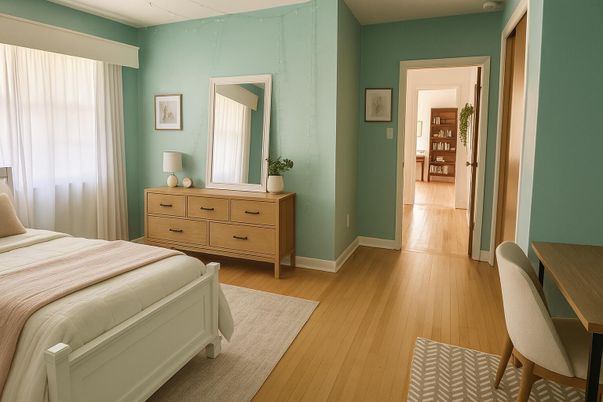Bedroom, Interior, Wood Texture Flooring