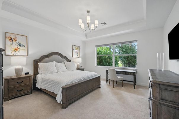 Bedroom, Chandelier, Interior