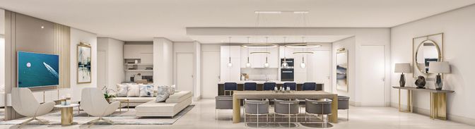 Dining room, Interior, Kitchen, Living room, Pendant Lights, Recessed Lighting