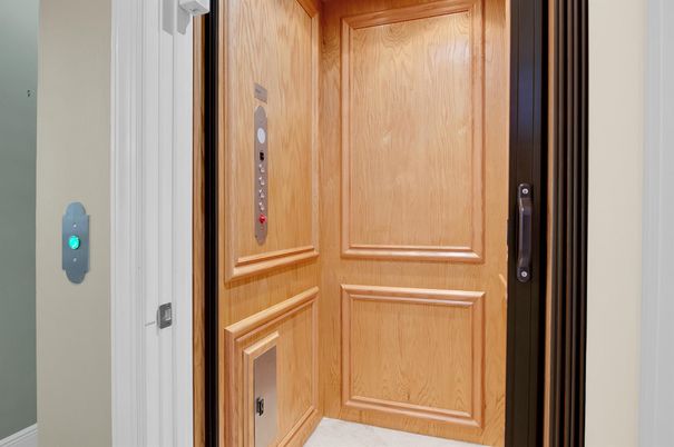 Elevator, Interior, Wooden Walls