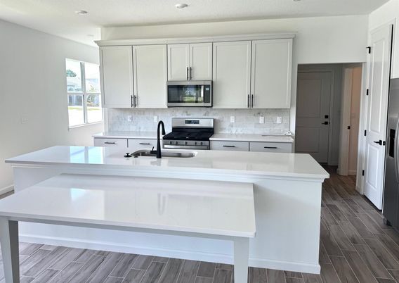 Interior, Kitchen, Recessed Lighting, Wood Texture Flooring