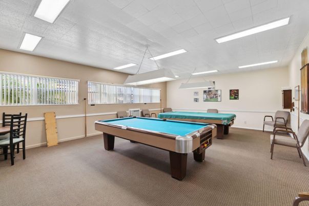 Billiard Table, Game Room, Interior, Recessed Lighting