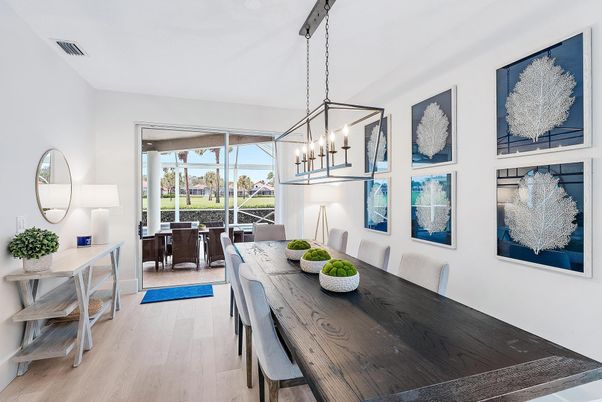 Chandelier, Dining room, Interior, Pendant Lights, Wood Texture Flooring