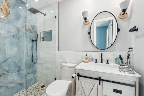 Bathroom, Glass Shower, Interior