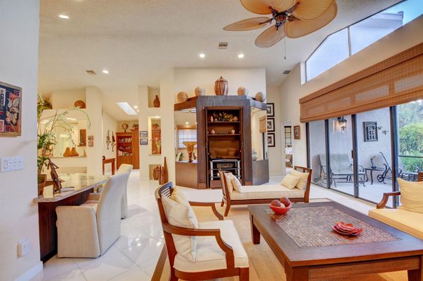 Dining room, Fireplace, Interior, Living room, Recessed Lighting