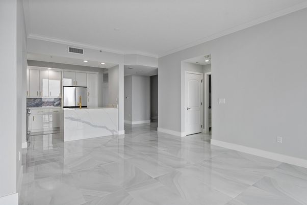 Empty room, Interior, Kitchen, Recessed Lighting