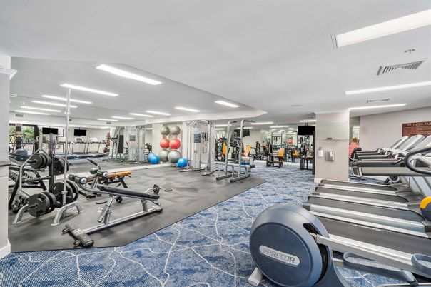 Fitness Equipment, Gym, Interior, Recessed Lighting