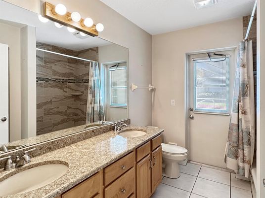 Bathroom, Dual Sink Vanities, Glass Shower, Interior