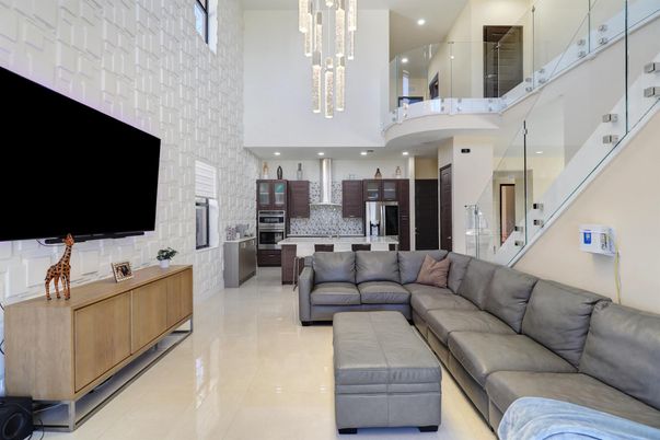 Interior, Kitchen, Living room, Pendant Lights, Recessed Lighting, Stainless Steel Appliances