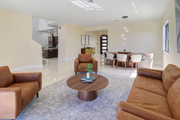 Dining room, Interior, Kitchen, Living room, Pendant Lights, Recessed Lighting