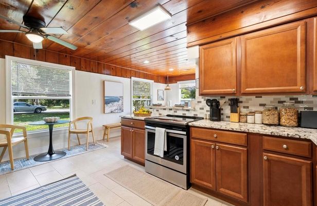 Interior, Kitchen, Recessed Lighting, Wooden Ceilings