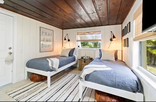 Bedroom, Interior, Wooden Ceilings, Wood Texture Flooring