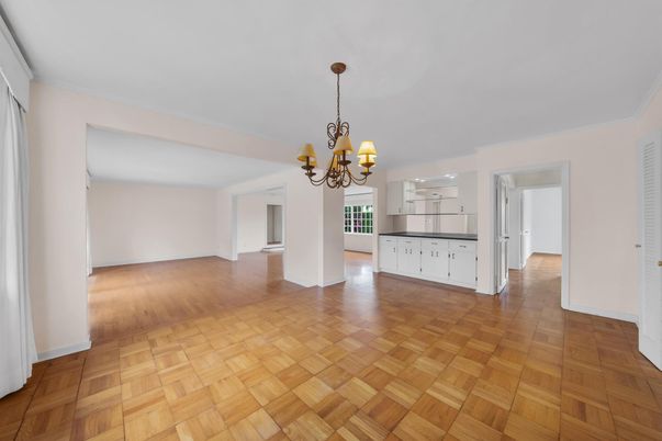 Chandelier, Empty room, Interior, Wood Texture Flooring