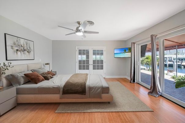 Bedroom, Interior, Water, Wood Texture Flooring