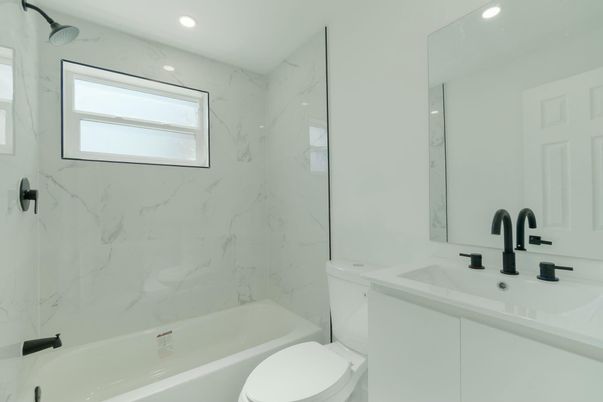 Bathroom, Interior, Marble Walls, Recessed Lighting