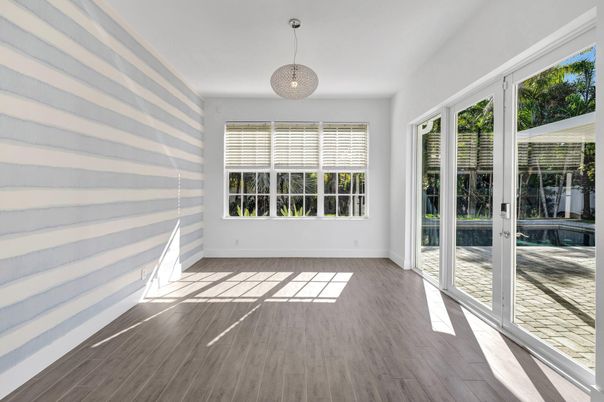 Chandelier, Empty room, Interior, Pendant Lights, Wood Texture Flooring