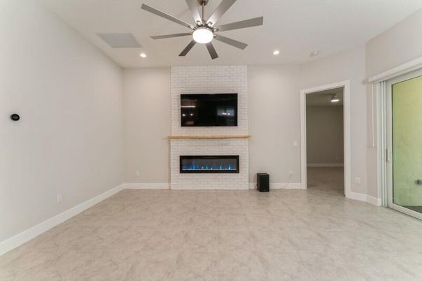 Empty room, Fireplace, Interior, Recessed Lighting