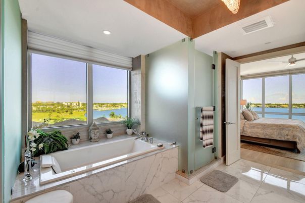 Bathroom, Bedroom, Interior, Marble, Recessed Lighting, Water