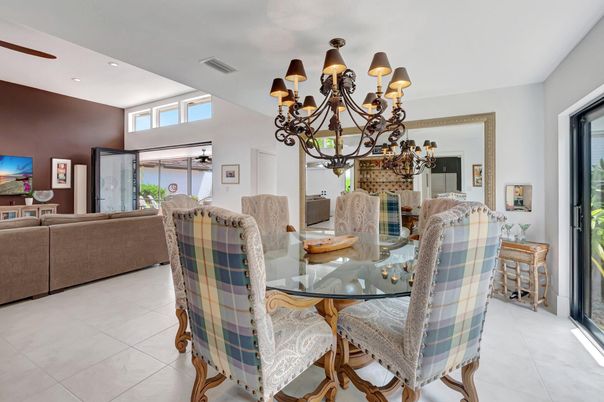 Chandelier, Dining room, Interior, Living room, Recessed Lighting