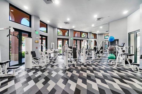 Fitness Equipment, Gym, Interior, Recessed Lighting
