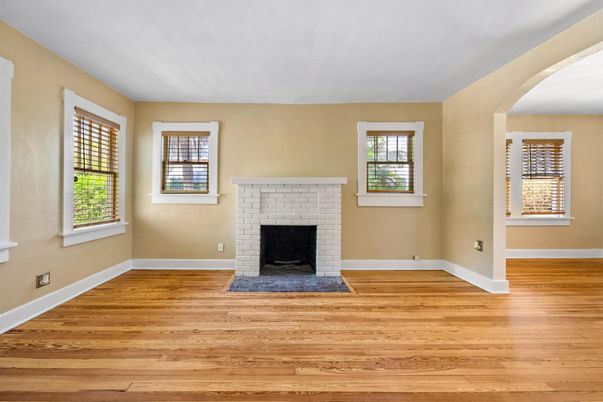 Empty room, Fireplace, Interior, Wood Texture Flooring