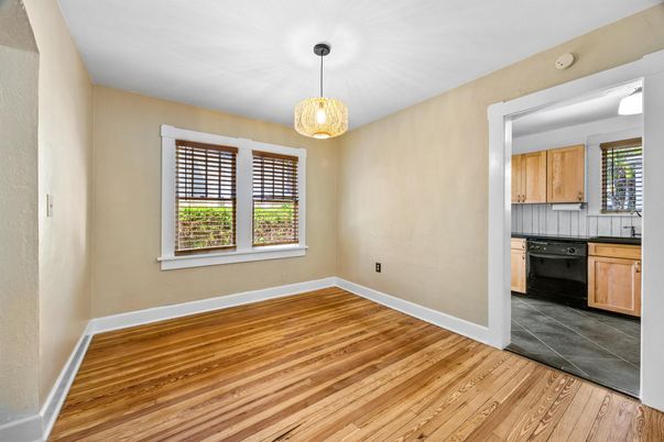 Interior, Kitchen, Pendant Lights, Wood Texture Flooring