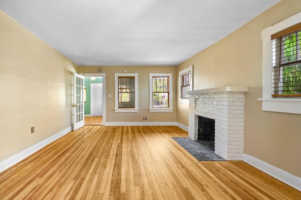 Empty room, Fireplace, Interior, Wood Texture Flooring