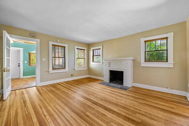 Empty room, Fireplace, Interior, Wood Texture Flooring